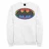 Licensed Character Men's Batman Rainbow Striped Logo Sweatshirt Black -Licensed Character Shop unnamed file 32973