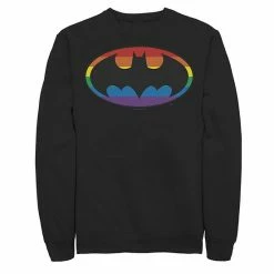 Licensed Character Men's Batman Rainbow Striped Logo Sweatshirt Black -Licensed Character Shop unnamed file 32975