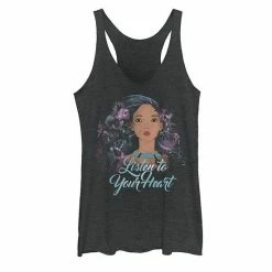 Licensed Character Disney's Pocahontas Juniors' Listen To Your Heart Graphic Tank Navy Heather -Licensed Character Shop unnamed file 33002