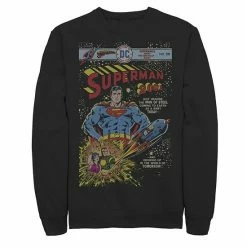 Licensed Character Men's DC Comics Superman 2001 Comic Book Cover Sweatshirt Black -Licensed Character Shop unnamed file 33004