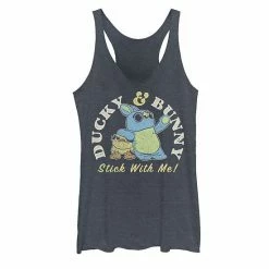 Licensed Character Juniors' Disney / Pixar Toy Story 4 Ducky & Bunny Stick With Me Graphic Tank Navy Heather -Licensed Character Shop unnamed file 33008