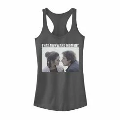 Licensed Character Juniors' Star Wars Han Solo & Princess Leia That Awkward Moment Tank Top Charcoal -Licensed Character Shop unnamed file 33011