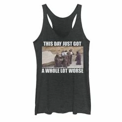 Licensed Character Juniors' Star Wars This Day Just Got A Whole Lot Worse Tank Top Charcoal