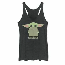 Licensed Character Juniors' Star Wars The Mandalorian The Child Hidden Face Portrait Tank Top Black Heather -Licensed Character Shop unnamed file 33025