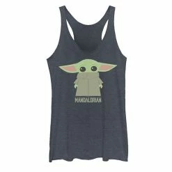 Licensed Character Juniors' Star Wars The Mandalorian The Child Hidden Face Portrait Tank Top Black Heather -Licensed Character Shop unnamed file 33026