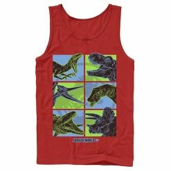 Licensed Character Men's Jurassic World Two Dino Faces Comic Pop Tank Red -Licensed Character Shop unnamed file 33083