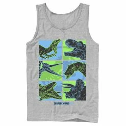 Licensed Character Men's Jurassic World Two Dino Faces Comic Pop Tank Red -Licensed Character Shop unnamed file 33084
