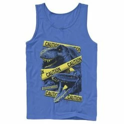 Licensed Character Men's Jurassic World Dinosaur Caution Splatter Tank Top Royal -Licensed Character Shop unnamed file 33088