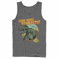 Licensed Character Men's Jurassic Park T-Rex Send More Tourists Tank Top Athletic Heather -Licensed Character Shop unnamed file 33096