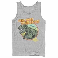 Licensed Character Men's Jurassic Park T-Rex Send More Tourists Tank Top Athletic Heather -Licensed Character Shop unnamed file 33097