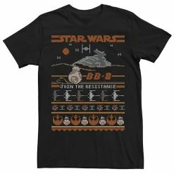 Licensed Character Men's Star Wars Vintage BB-8 Join The Resistance Tee Black