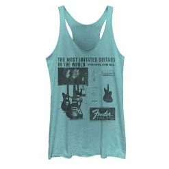 Licensed Character Juniors' Fender The Most Imitated Guitars In The World Graphic Tank White Heather -Licensed Character Shop unnamed file 33137