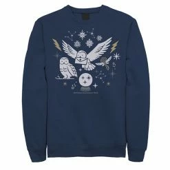 Licensed Character Men's Harry Potter Christmas Winter Owls Sweatshirt Navy -Licensed Character Shop unnamed file 33139