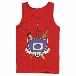 Licensed Character Men's Cartoon Network Adventure Time Finn The Hero Sword And Shield Banner Tank White