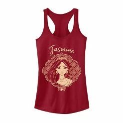 Licensed Character Junior's Disney's Aladdin Jasmine Geometric Portrait Tank Top Scarlet