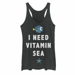 Licensed Character Disney / Pixar Finding Dory Juniors' Vitamin Sea Graphic Tank Black Heather