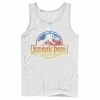 Licensed Character Men's Jurassic Park Retro Distressed Rainbow Logo Tank Top White -Licensed Character Shop unnamed file 33190