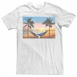 Licensed Character Men's Bugs Bunny Beach Hammock Poster Tee White -Licensed Character Shop unnamed file 33213