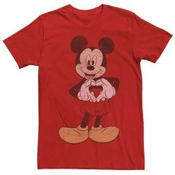 Licensed Character Men's Disney Mickey And Friends Mickey Mouse Heart Hands Tee Red
