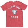 Licensed Character Men's Marvel Iron Man "I Love You 3000" Tee Red Heather -Licensed Character Shop unnamed file 33261