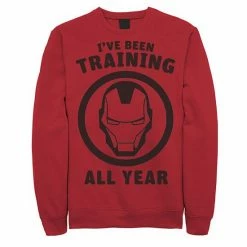 Licensed Character Men's Marvel Avengers Iron Man I've Been Training All Year Logo Sweatshirt Athletic Heather -Licensed Character Shop unnamed file 33285