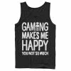 Licensed Character Men's Gaming Makes Me Happy You Not So Much Gamer Tank Navy -Licensed Character Shop unnamed file 33290