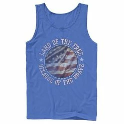 Licensed Character Men's Land Of The Free Because Of The Brave USA Tank Navy -Licensed Character Shop unnamed file 33317