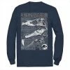 Licensed Character Men's Jurassic World Two T-Rex Bones Schematic Long Sleeve Graphic Tee Navy -Licensed Character Shop unnamed file 33322