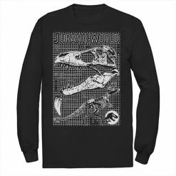 Licensed Character Men's Jurassic World Two T-Rex Bones Schematic Long Sleeve Graphic Tee Navy -Licensed Character Shop unnamed file 33323