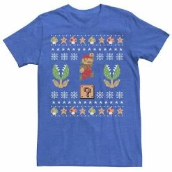 Licensed Character Men's Nintendo Super Mario Christmas Tee Royal Heather 6 Licensed Character Men's Nintendo Super Mario Christmas Tee Royal Heather -Licensed Character Shop unnamed file 33333