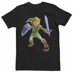 Licensed Character Men's Nintendo Zelda A Link Between Worlds Portrait Tee Black