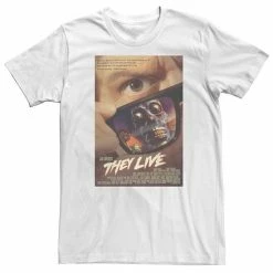 Licensed Character Men's They Live Sun Glass Reflection Poster Tee White