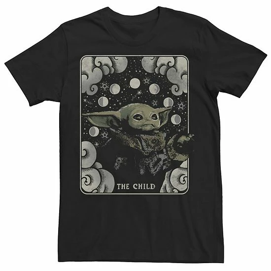 Licensed Character Men's Star Wars The Mandalorian Child Card Playing Card Tee Navy 5 Licensed Character Men's Star Wars The Mandalorian Child Card Playing Card Tee Navy - Image 3