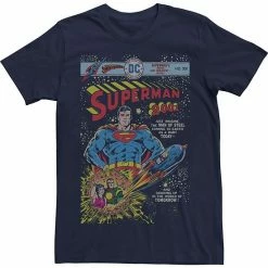Licensed Character Men's Superman Greatest Issue Poster Tee Navy