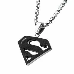 Licensed Character DC Comics Superman Black Stainless Steel Logo Pendant Necklace 7 Licensed Character DC Comics Superman Black Stainless Steel Logo Pendant Necklace -Licensed Character Shop unnamed file 3349