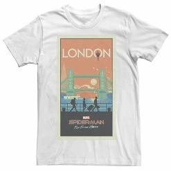 Licensed Character Men's Marvel Spider-Man Far From Home London Abstract Movie Poster Tee White -Licensed Character Shop unnamed file 33495