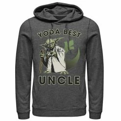 Licensed Character Men's Star Wars Yoda Best Uncle Rebel Logo Hoodie Charcoal Heather -Licensed Character Shop unnamed file 33500