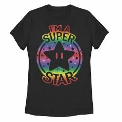 Licensed Character Juniors' Super Mario I'm A Super Star Gradient Stamp Tee Navy -Licensed Character Shop unnamed file 33512