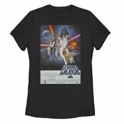 Licensed Character Juniors'Star Wars Spanish Movie Poster Tee Black
