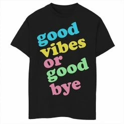 Licensed Character Boys 8-20 Good Vibes Or Good Bye Multi-color Graphic Tee Athletic Heather -Licensed Character Shop unnamed file 33561
