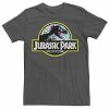 Licensed Character Men's Jurassic Park Blue Retro Classic Icon Graphic Tee Charcoal -Licensed Character Shop unnamed file 33563