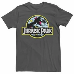 Licensed Character Men's Jurassic Park Blue Retro Classic Icon Graphic Tee Charcoal -Licensed Character Shop unnamed file 33565