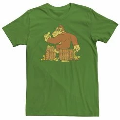 Licensed Character Men's Donkey Kong Eating Bananas On Barrel Tee Kelly