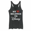 Licensed Character Juniors' Disney My Heart Belongs To Disney Tank Black Heather -Licensed Character Shop unnamed file 33647