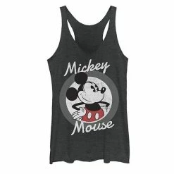 Licensed Character Juniors' Disney Mickey Mouse Waving Portrait Tank Black Heather