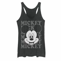 Licensed Character Juniors' Disney Mickey Mouse Name Stack Portrait Tank Black Heather