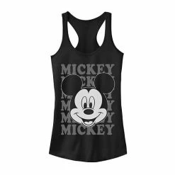 Licensed Character Juniors' Disney Mickey Mouse Name Stack Portrait Tank Black Heather -Licensed Character Shop unnamed file 33655