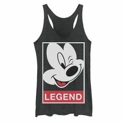Licensed Character Juniors' Disney Mickey Mouse Legend Winking Portrait Tank Black Heather