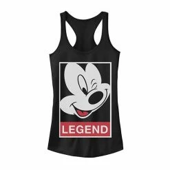 Licensed Character Juniors' Disney Mickey Mouse Legend Winking Portrait Tank Black Heather -Licensed Character Shop unnamed file 33658