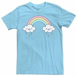 Licensed Character Men's Rainbow Rain Cloud Smiles Tee Light Blue -Licensed Character Shop unnamed file 33672